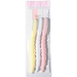 INF Ensemble de rasoirs à sourcils pliables - 3 pièces en acier inoxydable avec micro-protection de sécurité