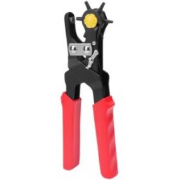 INF Pince emporte-pièces pour ceinture - Acier inoxydable, 6 tailles réglables pour cuir, sacs et loisirs Rouge