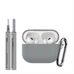 INF Étui de protection en silicone (ensemble de 3 pièces) compatible avec Apple AirPods Pro 3 Gris