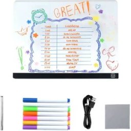 INF Tableau Lumineux LED Transparent DIY - Tableau à Dessin Effaçable en Acrylique avec USB-C Petit