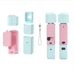 INF Étui de protection en silicone compatible avec la caméra cardan DJI Pocket 3 - Anti-rayures et antichoc Rose + Bleu