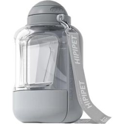 INF Bouteille d'eau et de nourriture pour chien de grande capacité 1000ml+300g - Distributeur de voyage portable pour animaux Gris