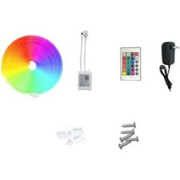 INF Ruban lumineux néon RGB 5M avec télécommande Bluetooth - LED en silicone colorée pour DIY, jeux et ambiance extérieure