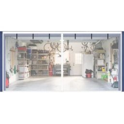INF Rideau Moustiquaire Magnétique en Fibre de Verre pour Garage - Installation Facile S Blanc