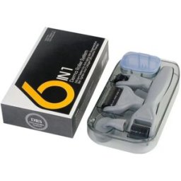 INF Derma Roller 6-en-1 Multifonction pour Visage et Corps - Appareil à Micro-aiguilles pour Rides, Pores, Vergetures, Perte de gris et noir