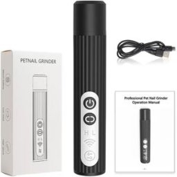 INF Lime à ongles électrique pour animaux de compagnie - Soin des griffes sûr et silencieux Le noir