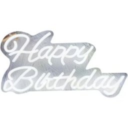 INF Panneau Néon LED Joyeux Anniversaire - 42x26cm, Alimentation USB, Lumière de Décoration de Fête