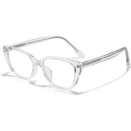INF Lunettes anti-lumière bleue œil de chat compatibles avec TR90+PC, style rétro unisexe pour visage fin, protection écran et Transparent