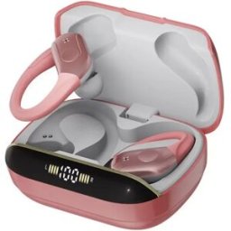 INF Écouteurs sans fil sport à crochet T12DNS avec réduction de bruit DN, Bluetooth 6.0 et batterie 480ah, maintien ergonomique Rose