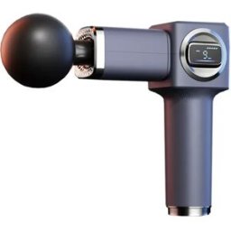 INF Pistolet de massage numérique 9 vitesses avec écran LCD - Mini fascia gun portable, moteur 50W, 18KG de force, batterie Bleu + Gris
