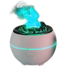 INF Diffuseur d'arômes et humidificateur à flamme simulée (Top Crack Pattern) - Ultrasons et huiles essentielles Blanc