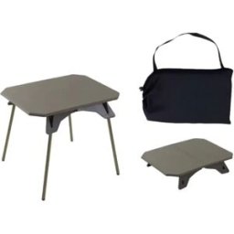 INF Table Pliante Portable Extérieure Haute-Basse avec Pieds en Aluminium et Plateau en ABS Vert