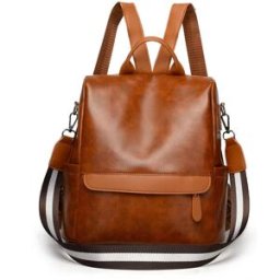 INF Sac à Dos Femme en Cuir PU - Sac à Bandoulière Élégant et Polyvalent Marron
