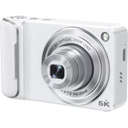 INF Appareil Photo Numérique Zoom Optique 6X - Mini Caméscope HD Selfie Double Objectif avec Écran Tactile Blanc