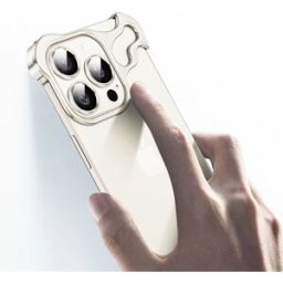 INF Coque Unique en Métal + Film de Protection d'Objectif pour iPhone 14 - Argent