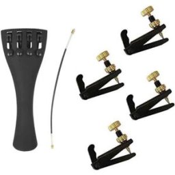 INF Cordier pour violon en métal - quatre micro-accordeurs, installation facile, réglage précis, couleurs multiples, 11cm x Le noir