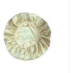 INF Bonnet rond en soie épaisse uni avec bord smocké élastique - Grand bonnet de nuit surdimensionné pour cheveux longs et Champagne