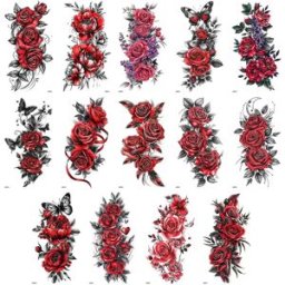 INF Autocollants Tatouages Temporaires Été - Ensemble 14 Pièces, Tatouages Papier Transfert Étanches et Résistants à la