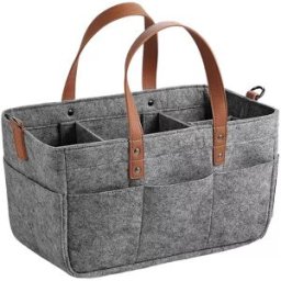 INF Organisateur de Couches en Feutre - Sac de Rangement Portable pour Essentiels de Bébé, Élégant et Pratique L Gris foncé