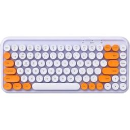 INF Clavier sans fil compact 84 touches - Bluetooth et 2.4G double mode, touches rondes silencieuses, portable, compatible avec Violet
