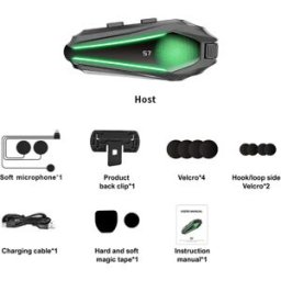 INF Écouteurs Bluetooth haute fidélité longue durée pour casque de moto avec micro souple - 1000 mAh, 30 h d'autonomie, IP67,
