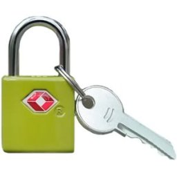 INF Cadenas à clé à suspendre - Cadenas de voyage en alliage de zinc homologué TSA pour sacs à dos, valises et casiers Vert jaune