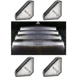 INF Lampes Solaires d'Escalier Extérieures - Éclairage Blanc pour Jardin, Terrasse et Allées 2 Pack 4 Pack