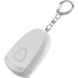 INF Porte-clés d'alarme de sécurité personnelle rechargeable avec SOS 130dB et lumière LED Blanc