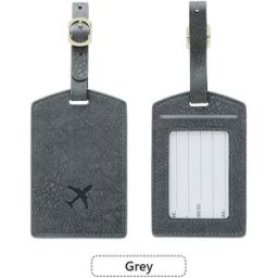 INF Étiquette de Bagage Anti-Perte en PU avec Carte de Nom pour Voyage Gris