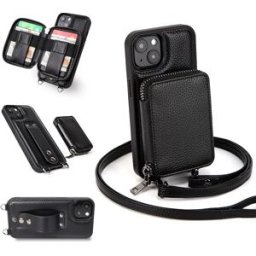 INF Étui portefeuille détachable pour iPhone avec bandoulière iPhone 15 Pro