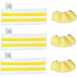 INF Accessoires pour nettoyeur vapeur - 3 bandes en tissu + 3 housses compatibles avec Karcher SC1/SC2/SC3/SC4/SC5/SV7, tissu