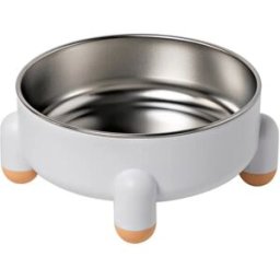INF Bol surélevé pour animaux en acier inoxydable - Amovible, antidérapant, facile à nettoyer, couleurs multiples Blanc