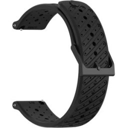 INF Bracelet de montre en silicone 22 mm avec trous inclinés compatible avec Suunto RACE2 et autres montres à interface 22 mm Le noir
