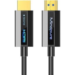 INF Câble HDMI Optique Noir 4K 60Hz - Transmission Haute Définition pour PC, TV et Projecteurs 25 m