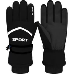 INF Gants de Ski Adultes - Imperméables, Coupe-Vent, Tactiles pour Cyclisme et Sports d'Hiver Le noir