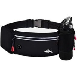 INF Ceinture de taille sportive multifonction en Lycra – Ceinture d'hydratation étanche pour course avec poche pour téléphone Le noir