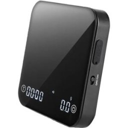 INF Balance à café numérique rechargeable USB compatible avec Timer, précision 0.1g, écran LED, modes Auto/Smart Espresso/Flow, Le noir