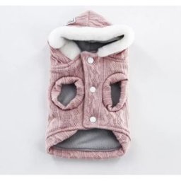 INF Pull à Capuche Tricoté en Laine pour Animaux - Chaleur et Style Hivernal S Rose