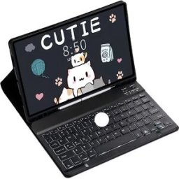 INF Étui clavier Bluetooth rétroéclairé compatible avec Samsung Galaxy Tab S9+/S10+/S9 Plus 12.4 pouces
