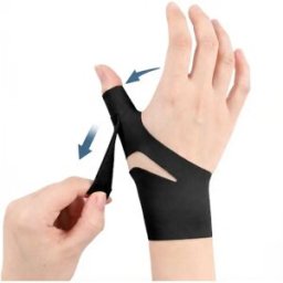 INF Attelle de Poignet Gaine Tendineuse Élastique - Paire, Nylon Respirant, Support de Pouce Réglable L Le noir