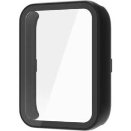 INF Boîtier protecteur écran compatible avec Xiaomi Band 8 Pro - PC + verre trempé monobloc, couverture totale, découpes Le noir