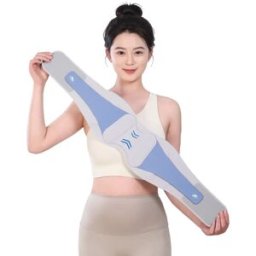INF Ceinture lombaire sport en Lycra pour été - Légère, thermo-adhésive, couverture 5 vertèbres, Gris-Bleu M