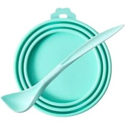 INF Couvercle en Silicone Universel pour Boîte d'Aliments pour Animaux - Fraîcheur Garantie Vert