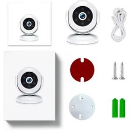INF Caméra de surveillance sans fil magnétique 1080P avec angle large 170°, vision nocturne 10m, détection de mouvement et