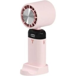 INF Ventilateur portable pliable pour semi-conducteurs LT-S3213 - Ventilateur portable pliable avec écran LCD, batterie 3600 Rose