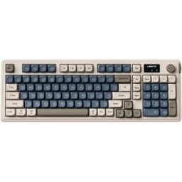 INF Clavier sans fil Bluetooth Tri-Mode 98 touches pour ordinateurs portables - Rétroéclairage RGB, Recharge USB-C, Membrane Gris