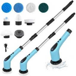 INF Brosse Nettoyante Électrique Sans Fil 9-en-1 avec Écran LCD et Vitesse Réglable