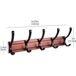 INF Porte-manteau à Crochets Mobiles en Aluminium - Solution de Rangement Polyvalente Noir + Marron
