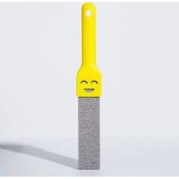 INF Brosse WC en pierre ponce - Nettoyage puissant sans rayer, manche en plastique, résistante aux acides et alcalins, Jaune