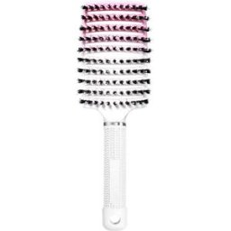 INF Brosse à cheveux incurvée dégradée en poils de sanglier pour volume et coiffage anti-statique Rose